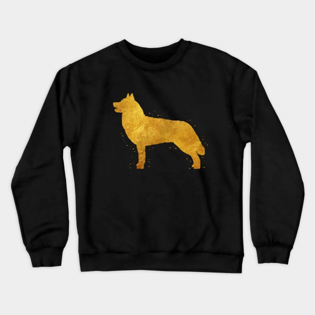 Siberian Husky golden art Crewneck Sweatshirt by Yahya Art
